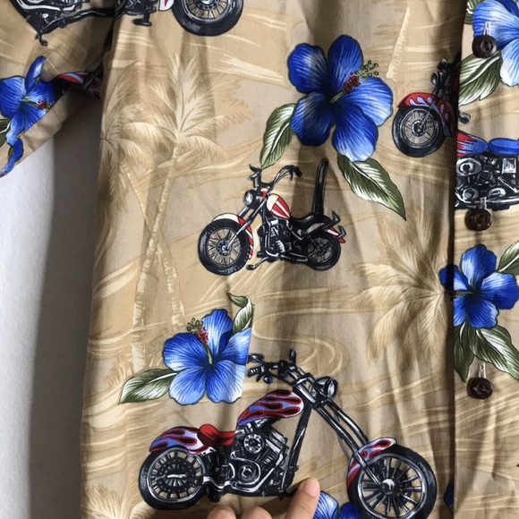 Pacific legend button down Hawaiian shirt with motorcycles size medium - Picture 5 of 12